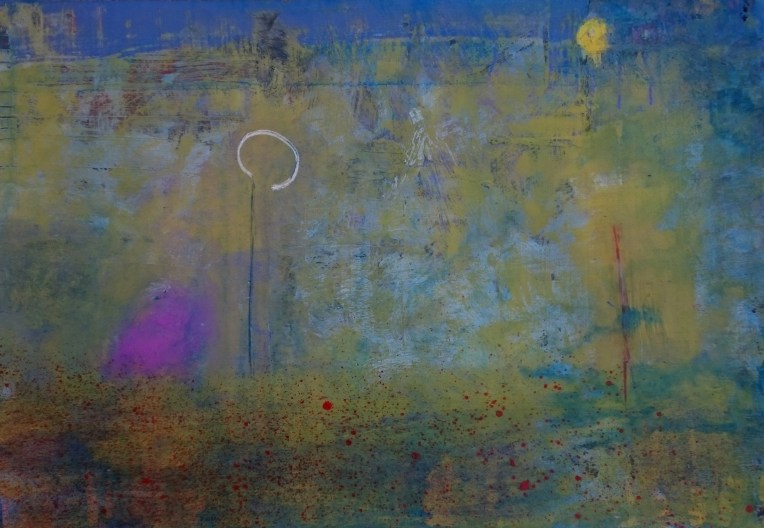 taller-tienda de campaña en paisaje abstracto